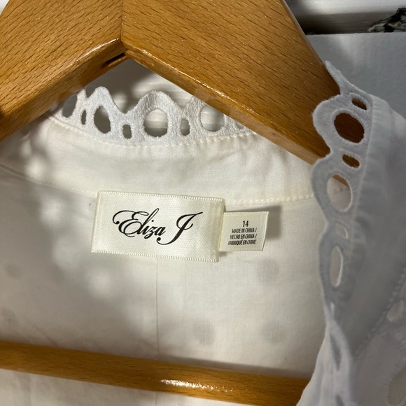 Eliza J White Eyelet Sleeveless Dress – Sz 14 EUC - Picture 9 of 13